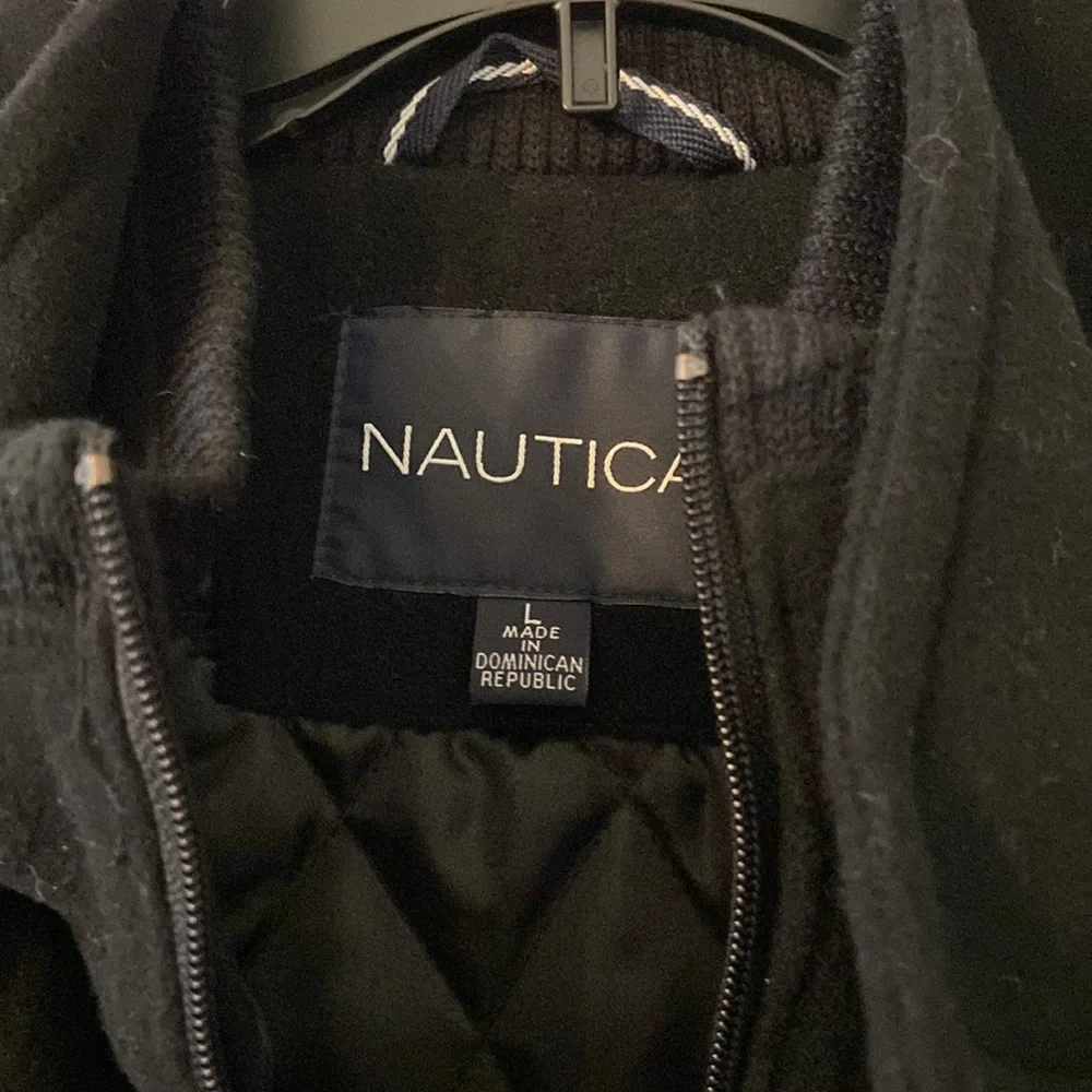Nautica Man Wool 67% 12 % cashmere 21 Naylon Coat long 31 bust 44” - Picture 2 of 12